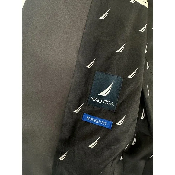 NAUTICA Tuxedo Suit Men's Size 40R 34W Black Modern Fit Stretch NWT $395 - Picture 15 of 15